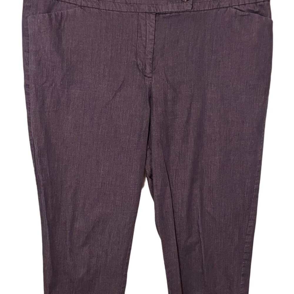 Ann Taylor Signature Capri Pants Petite 12P Charcoal Gray Side Pockets
